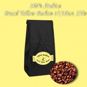 Кава зернова Arabica Brazil Yellow Burbon 17/18scr  (Арабіка Бразилія Жовтий Бурбон) 250г.  БЕЗКОШТОВНА ДОСТАВКА від 1кг!